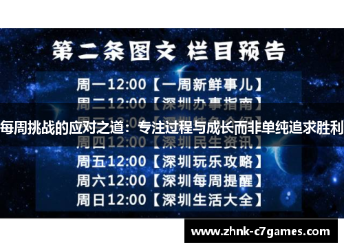 每周挑战的应对之道：专注过程与成长而非单纯追求胜利